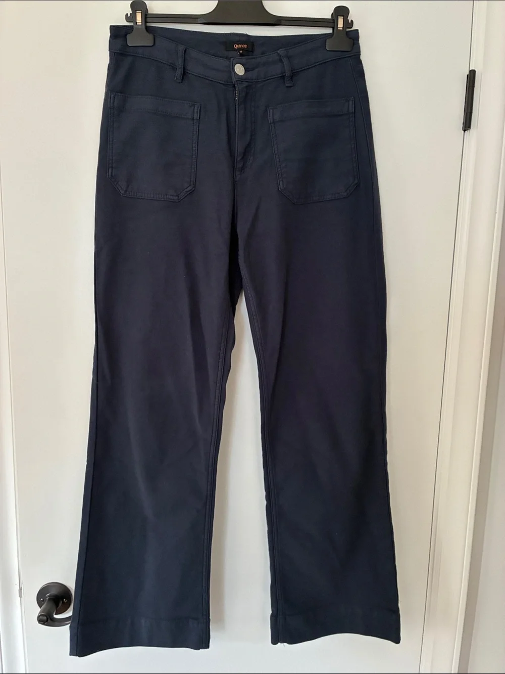 Quince French Terry Wide Leg Pants Navy